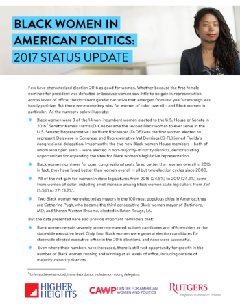 Black Women in American Politics: 2017 Status Update Magazine Cover